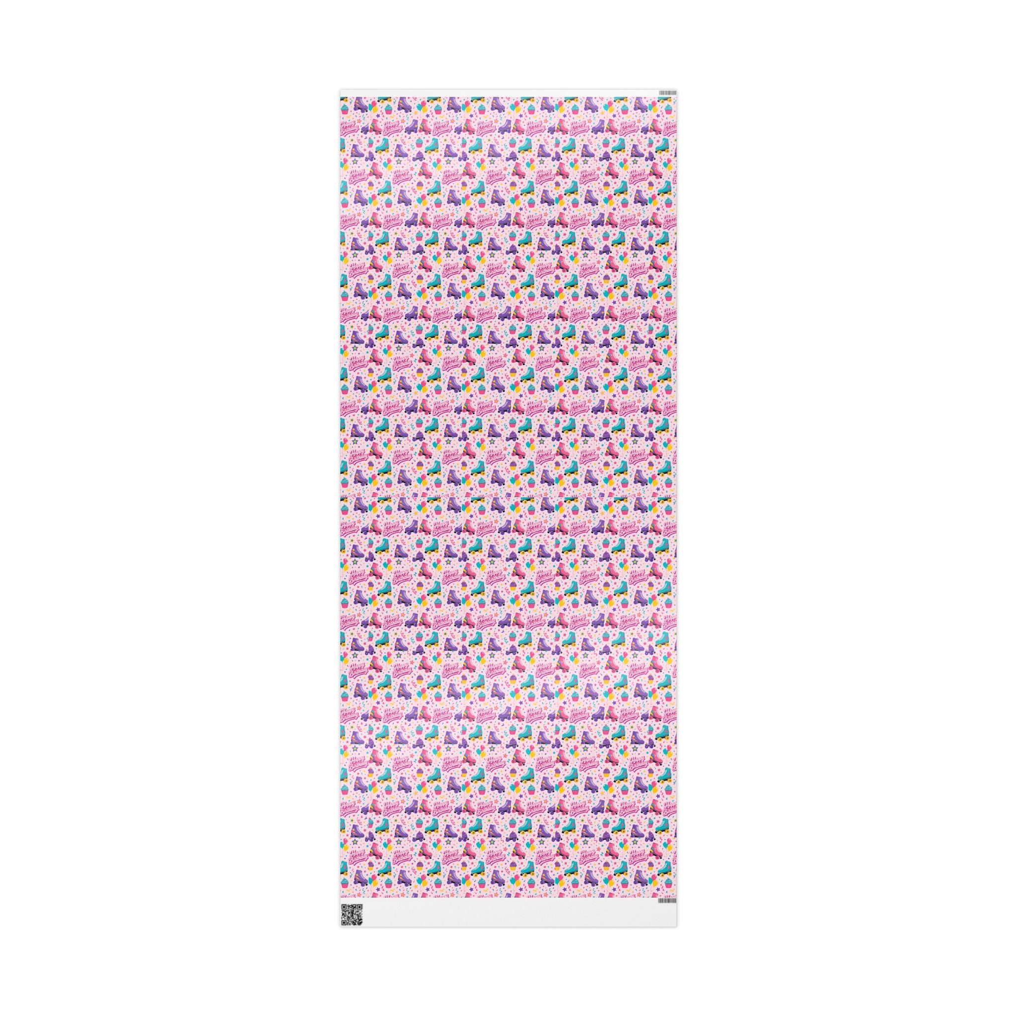 Birthday Roller Skating Gift Wrap Paper (Pink) – Unique Wrap For the Roller Skating Lover.