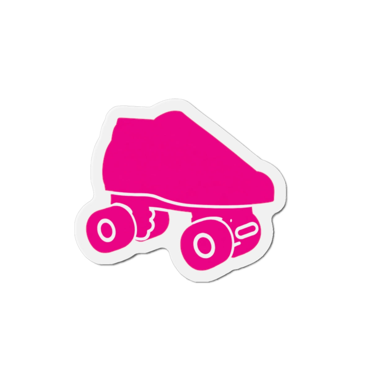 Pink Roller Skate Die-Cut Magnet - Retro Pink Skate Refrigerator Magnet