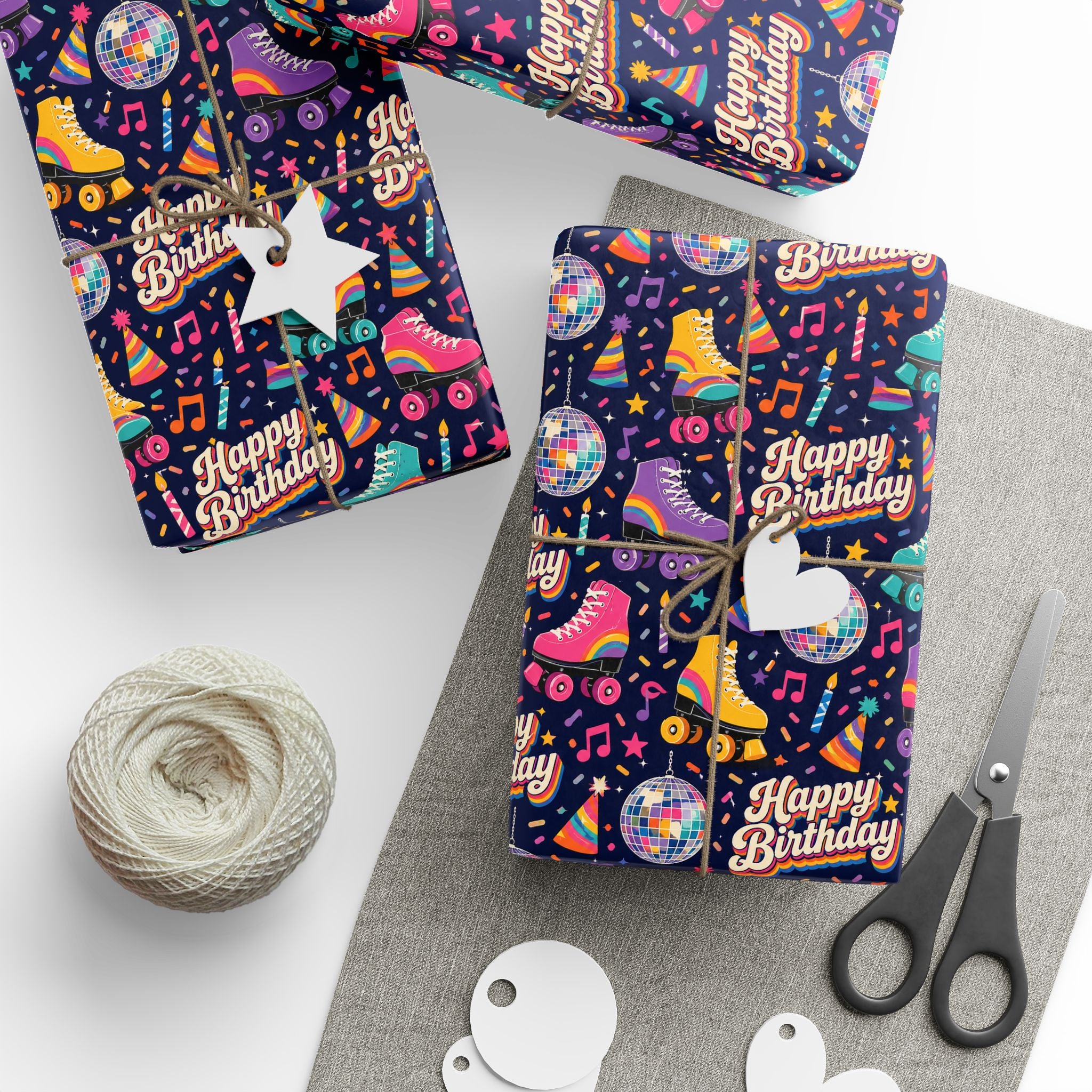 Birthday Roller Skating Gift Wrap Paper (Dark) – Unique Wrap For the Roller Skating Lover.