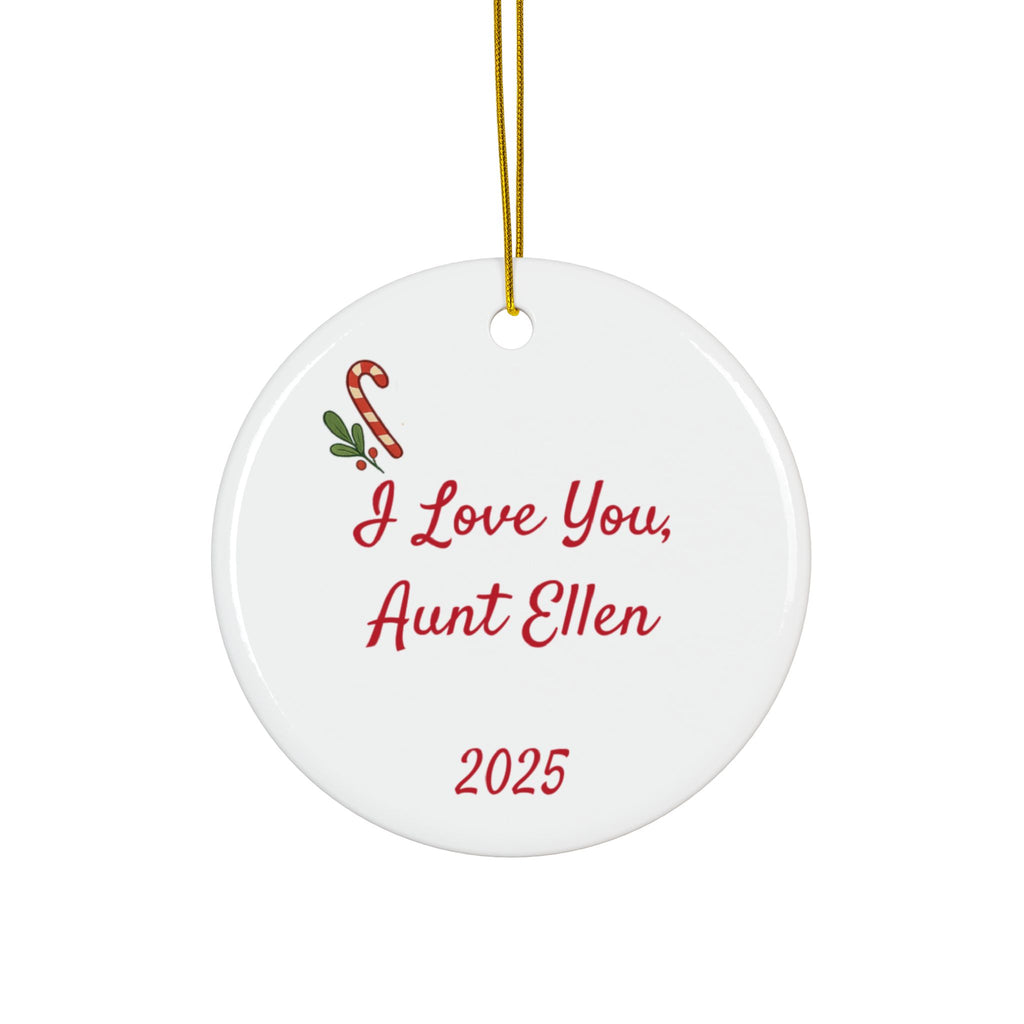 Ellen Personalized Ceramic Ornament — Custom Name & 2025 Holiday Decoration