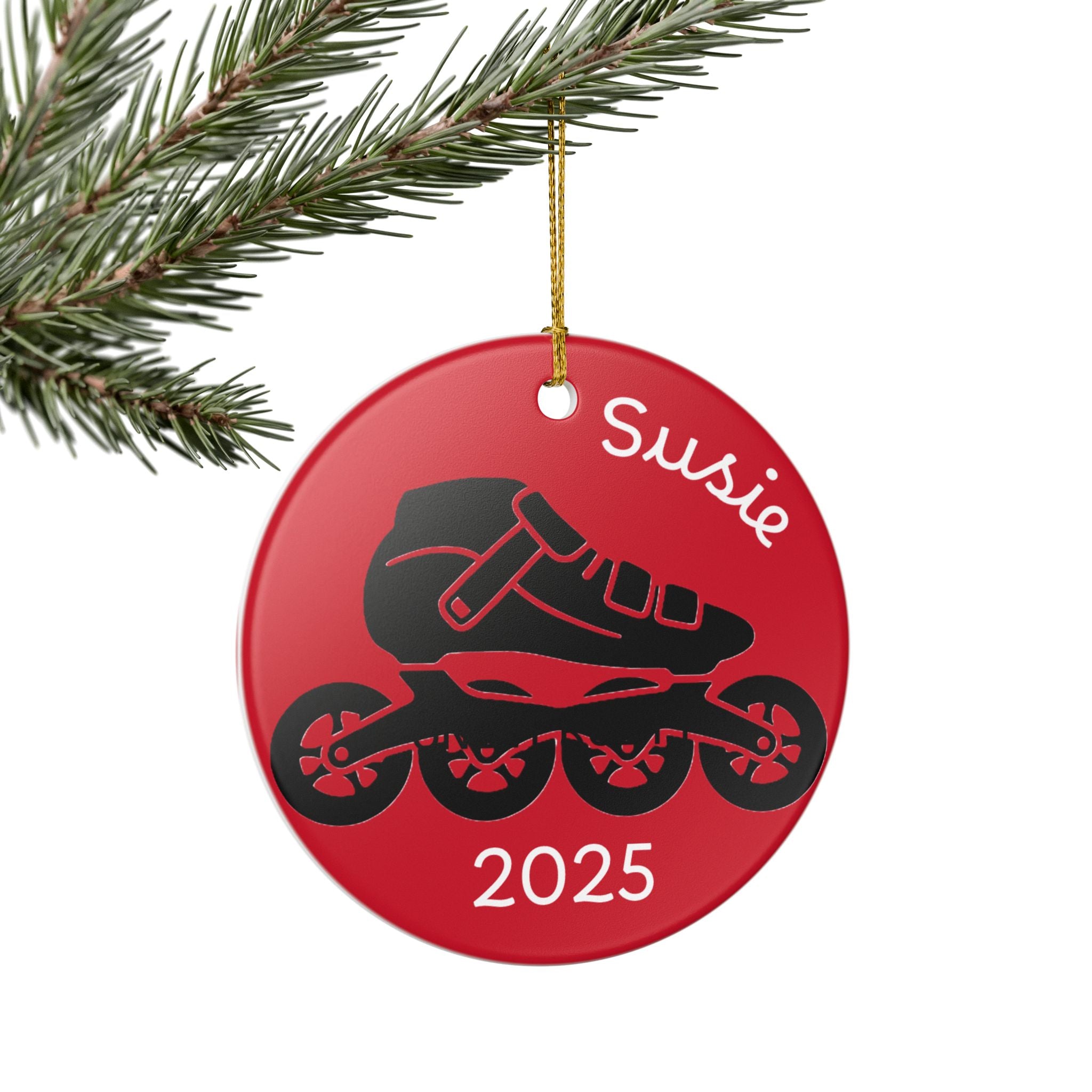 Inlines Personalized Roller Skate Ceramic Ornament