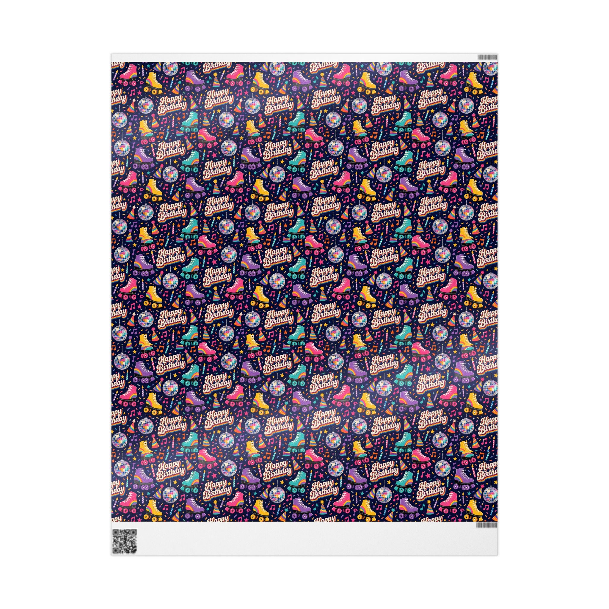 Birthday Roller Skating Gift Wrap Paper (Dark) – Unique Wrap For the Roller Skating Lover.