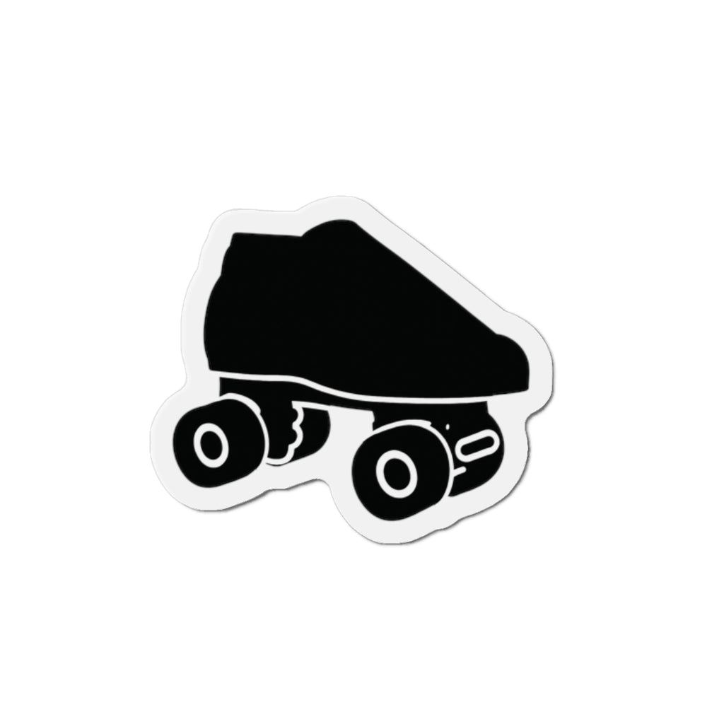 Black Roller Skate USA Die-Cut Magnet — Retro Black Quad Skate Refrigerator Magnet