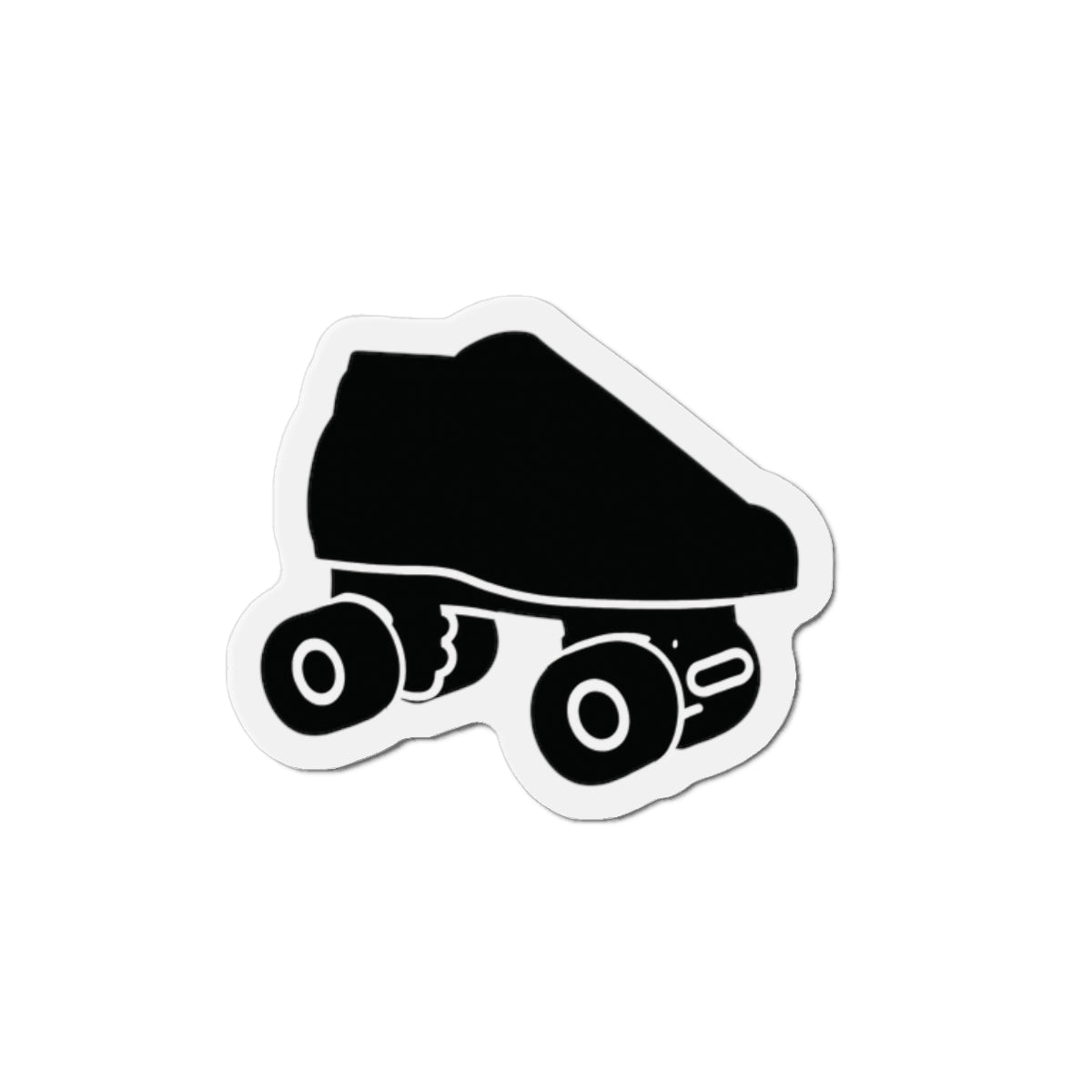 Black Roller Skate USA Die-Cut Magnet — Retro Black Quad Skate Refrigerator Magnet