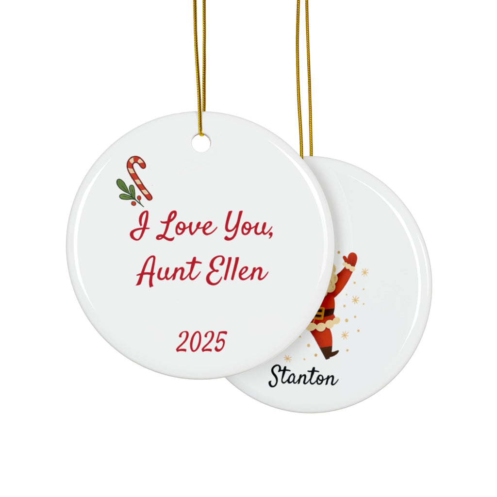 Ellen Personalized Ceramic Ornament — Custom Name & 2025 Holiday Decoration