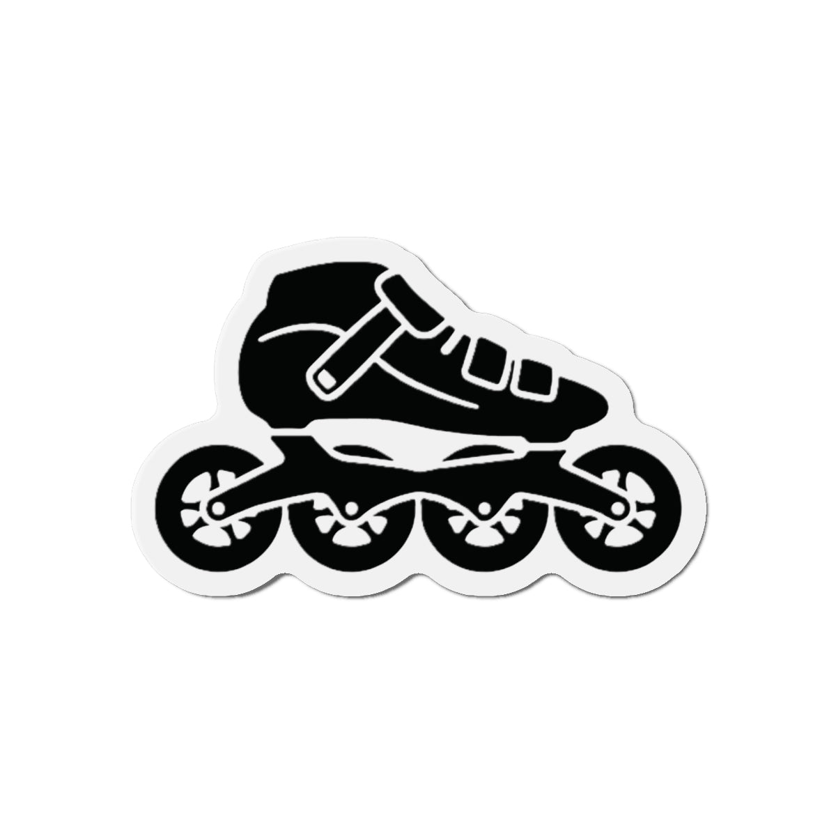 Roller Skate USA Die-Cut Magnet — Black Inline Skate Magnet