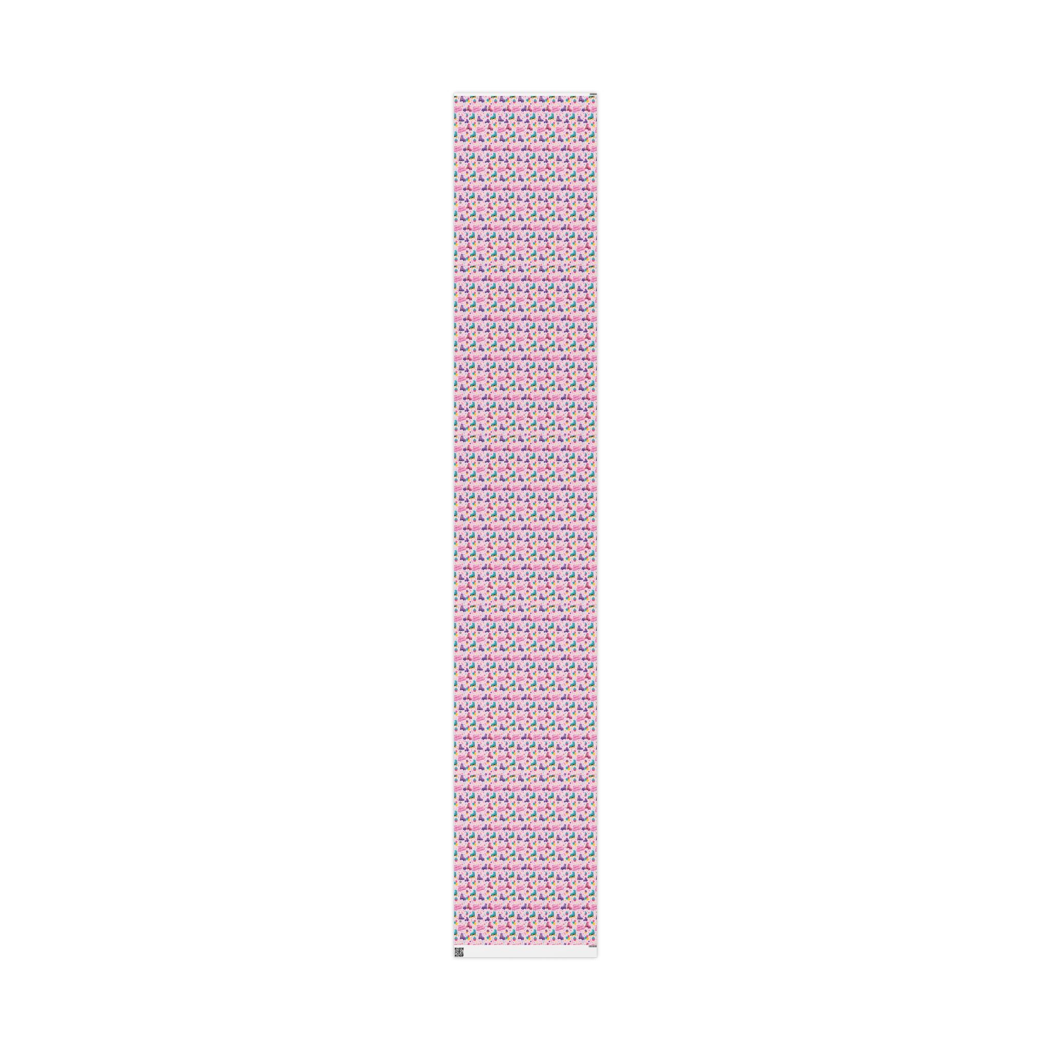 Birthday Roller Skating Gift Wrap Paper (Pink) – Unique Wrap For the Roller Skating Lover.