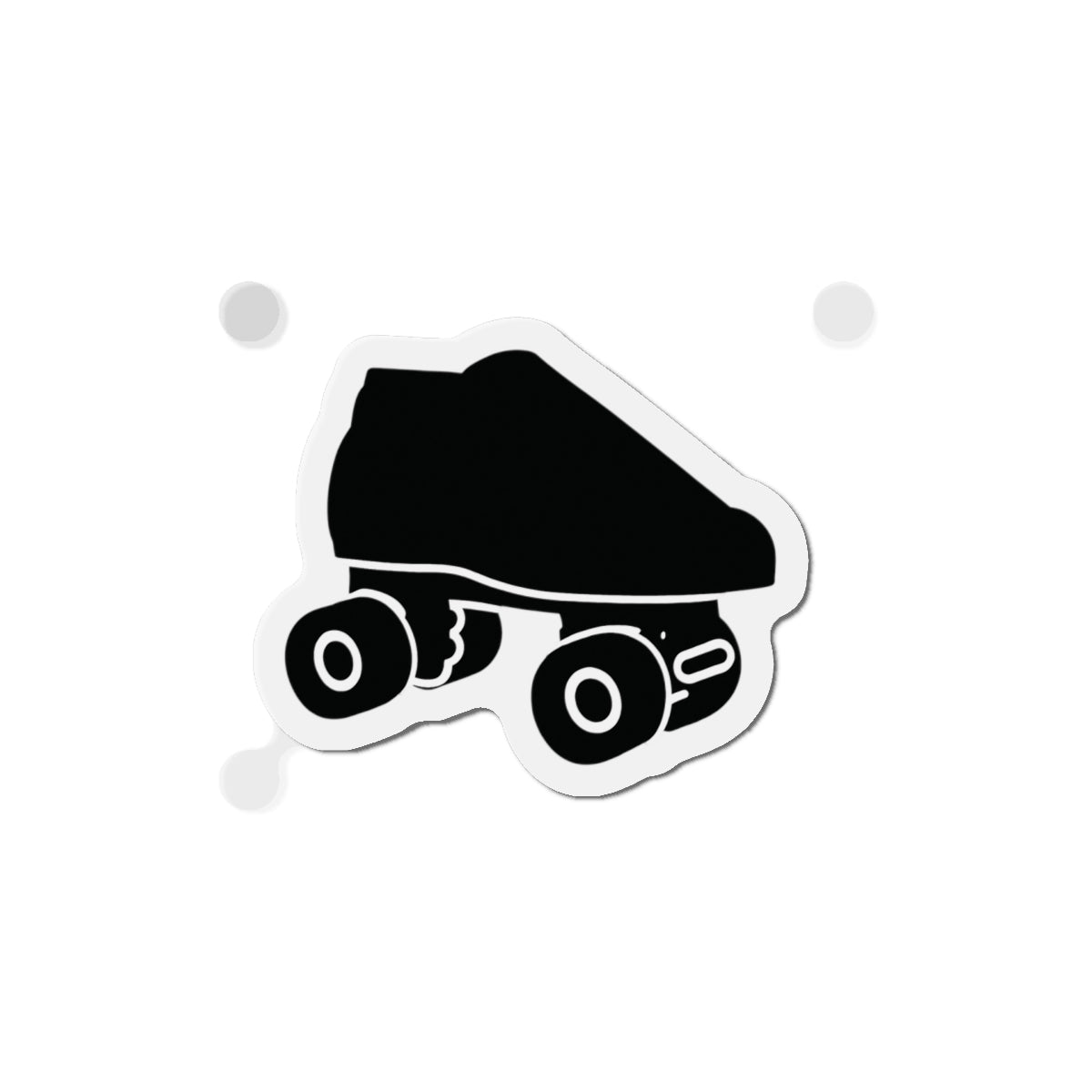 Black Roller Skate USA Die-Cut Magnet — Retro Black Quad Skate Refrigerator Magnet