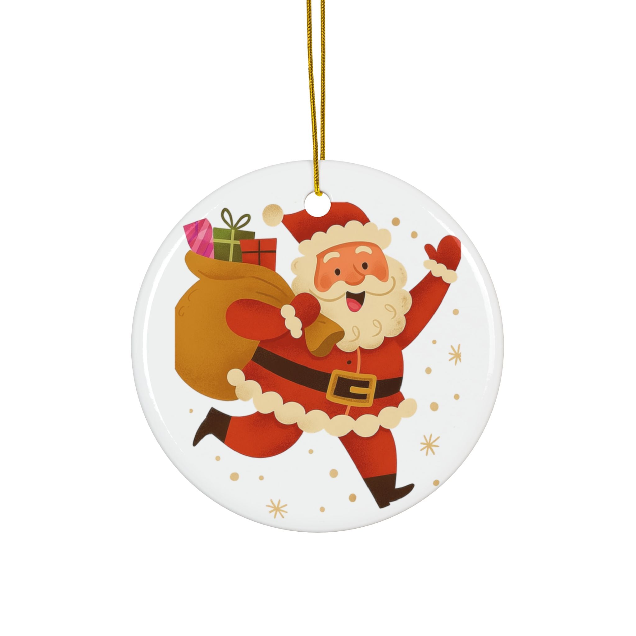 Santa Claus Personalized Ceramic Ornament — Custom Name & 2025 Holiday Decoration