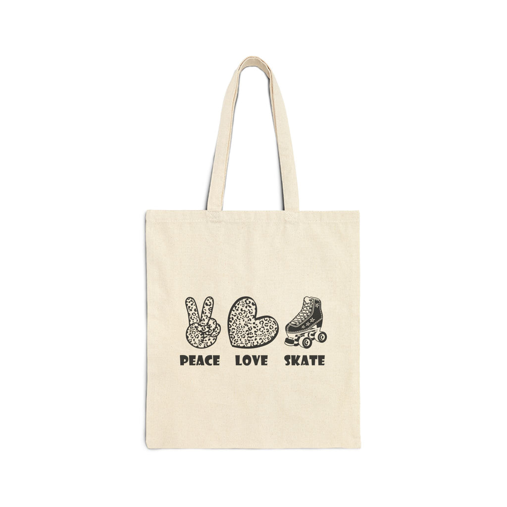 Cotton Tote — Peace Love Skate / Progress Over Perfection Graphic Bag