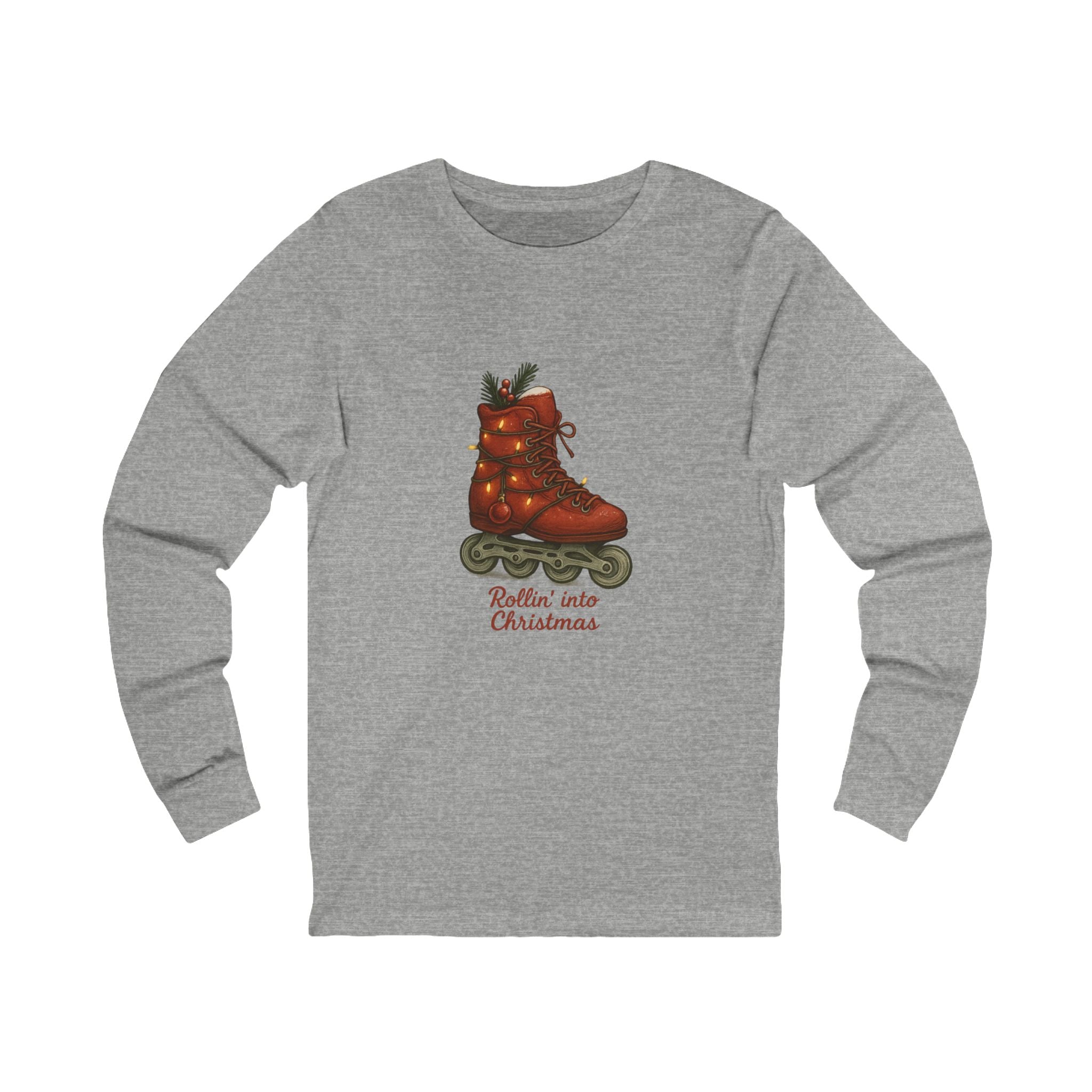 Red Inline Roller Skates Christmas Long Sleeve Tee