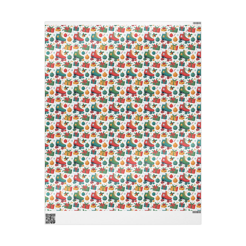 Christmas Gift Wrap Paper – Festive Stockings, Ornaments & Presents Pattern