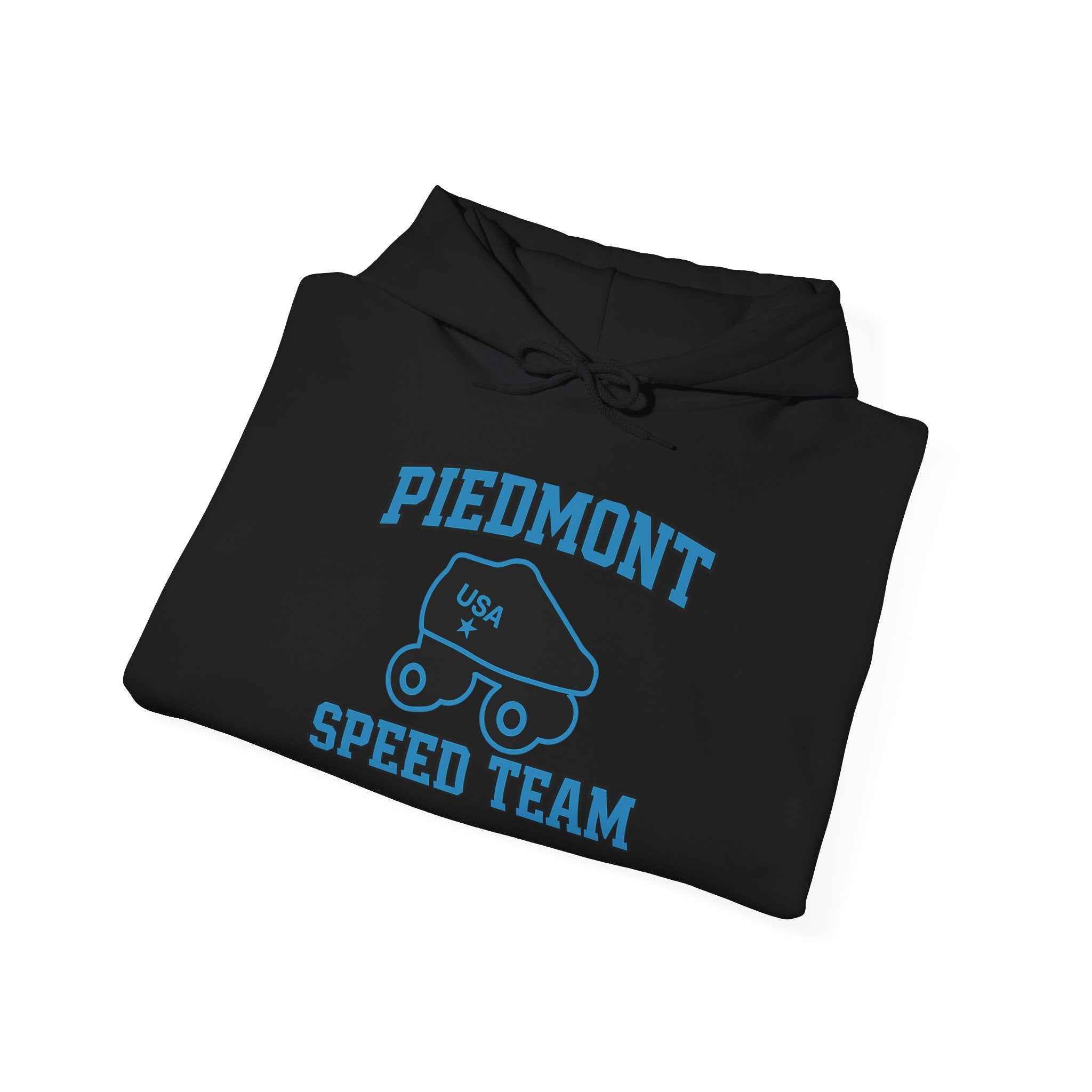 Piedmont Racing Hoodie 3 — Retro Blue Motorsport Pullover