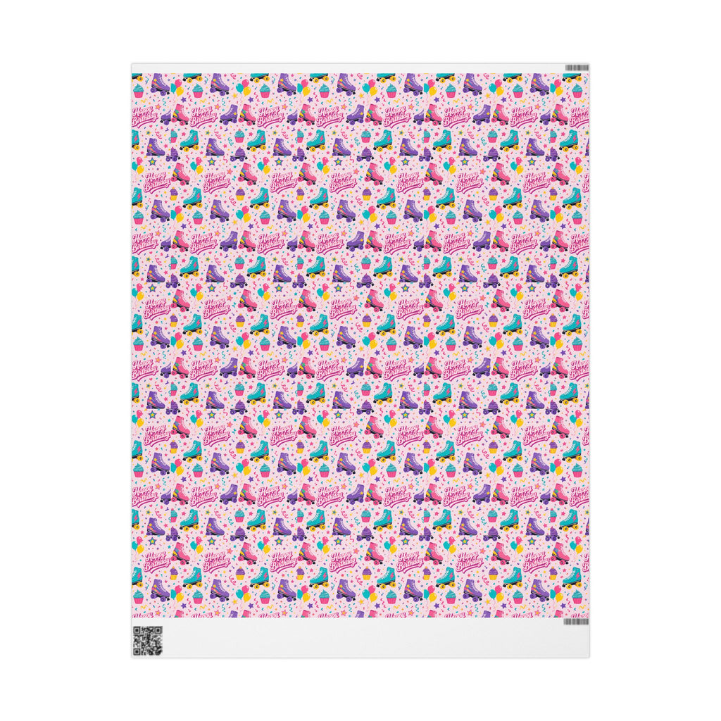 Birthday Roller Skating Gift Wrap Paper (Pink) – Unique Wrap For the Roller Skating Lover.