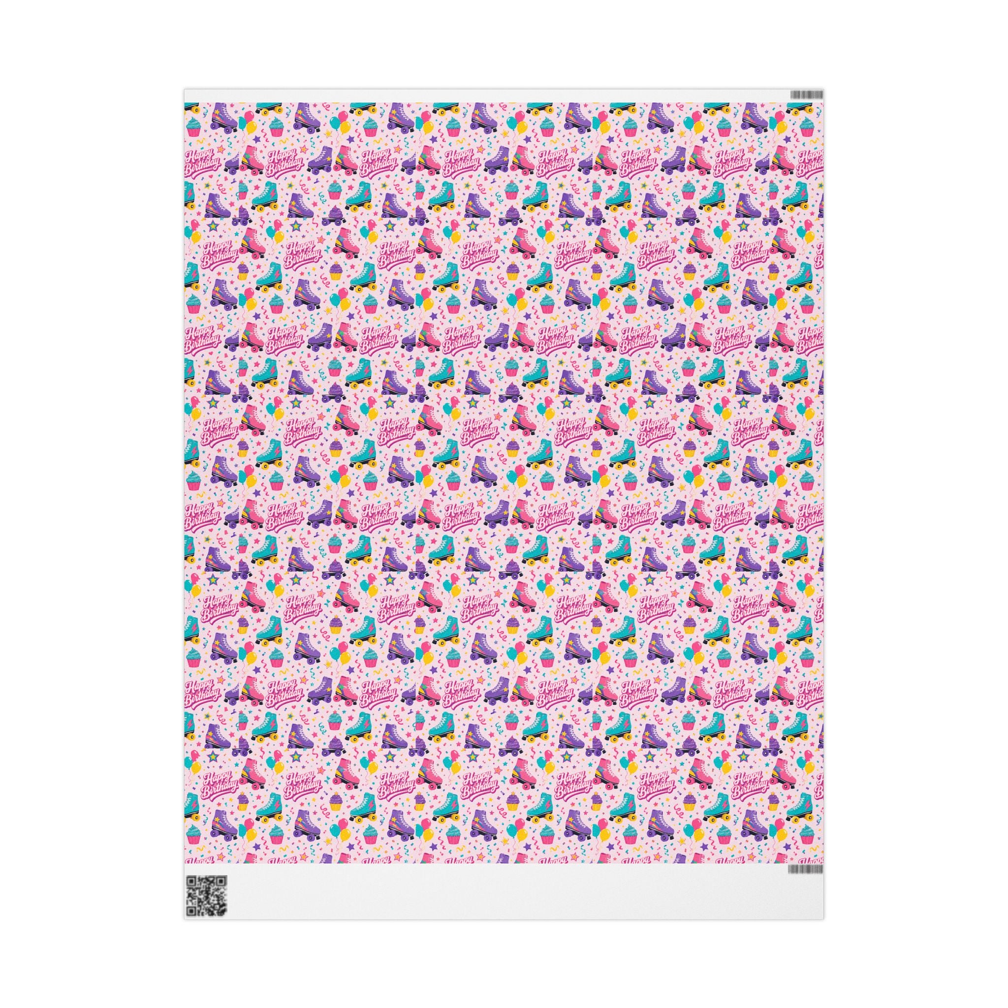 Birthday Roller Skating Gift Wrap Paper (Pink) – Unique Wrap For the Roller Skating Lover.