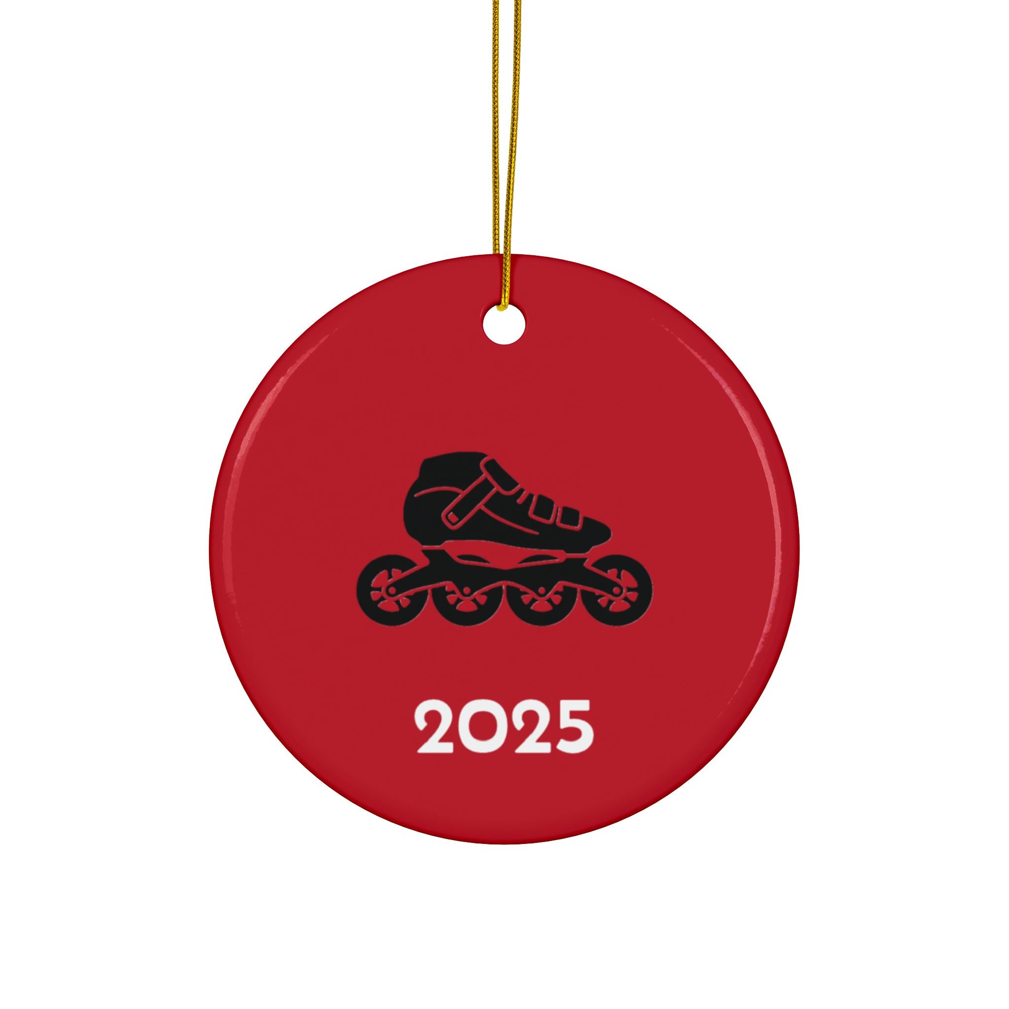 Blank Roller Skate Personalized Ceramic Ornament — Custom Name & 2025 Holiday Decoration