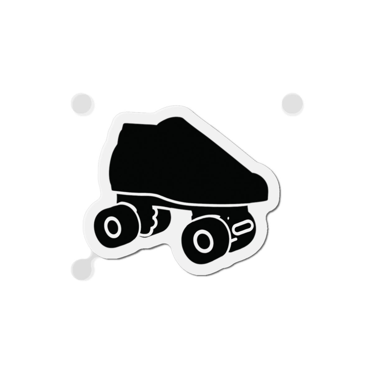 Black Roller Skate USA Die-Cut Magnet — Retro Black Quad Skate Refrigerator Magnet