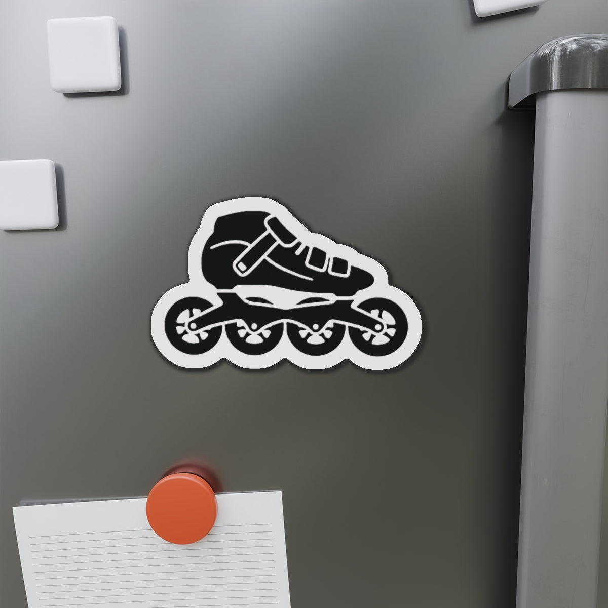 Roller Skate USA Die-Cut Magnet — Black Inline Skate Magnet