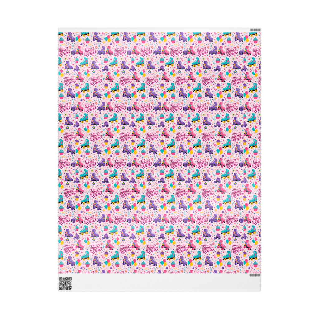 Birthday Roller Skating Gift Wrap Paper (Pink) – Unique Wrap For the Roller Skating Lover.