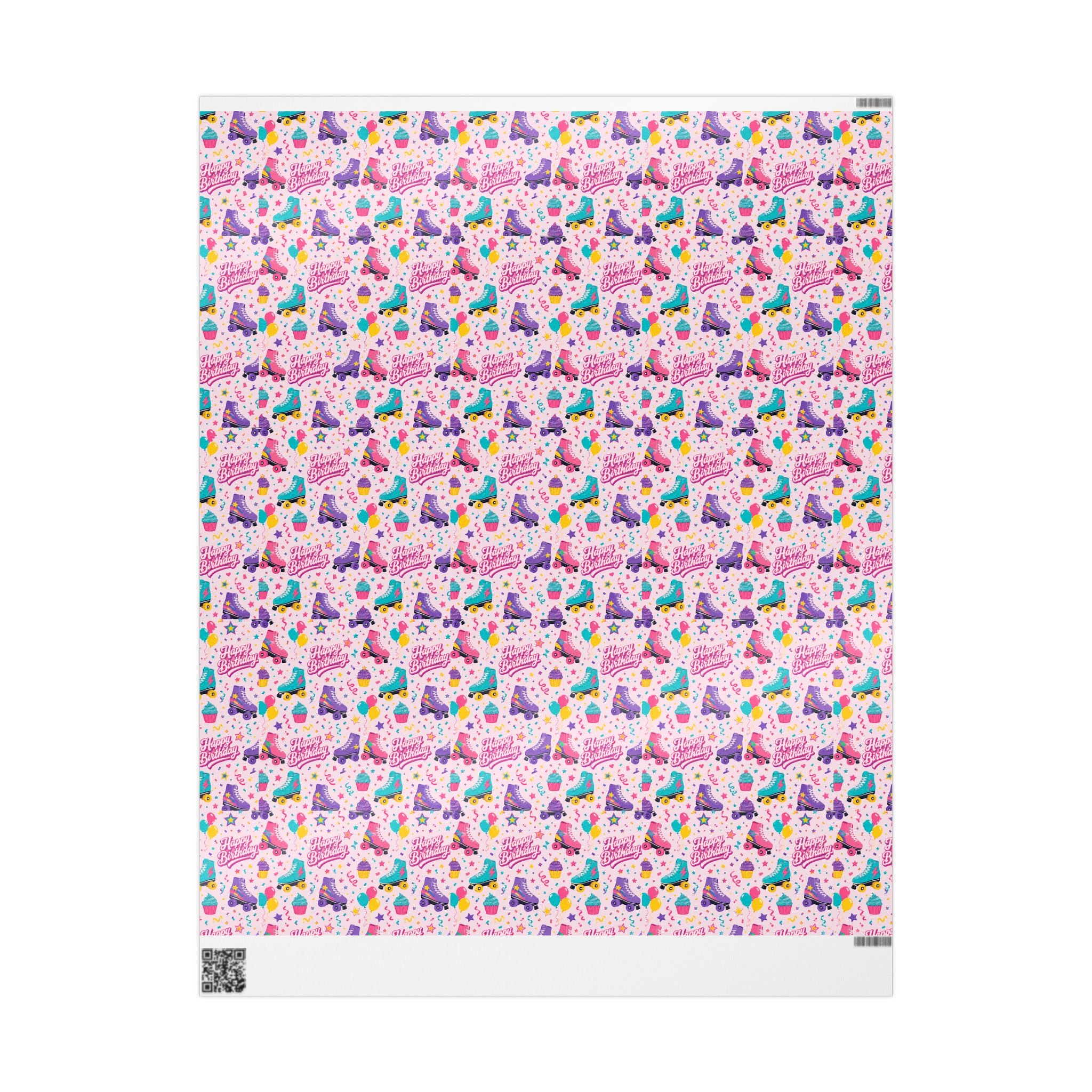 Birthday Roller Skating Gift Wrap Paper (Pink) – Unique Wrap For the Roller Skating Lover.