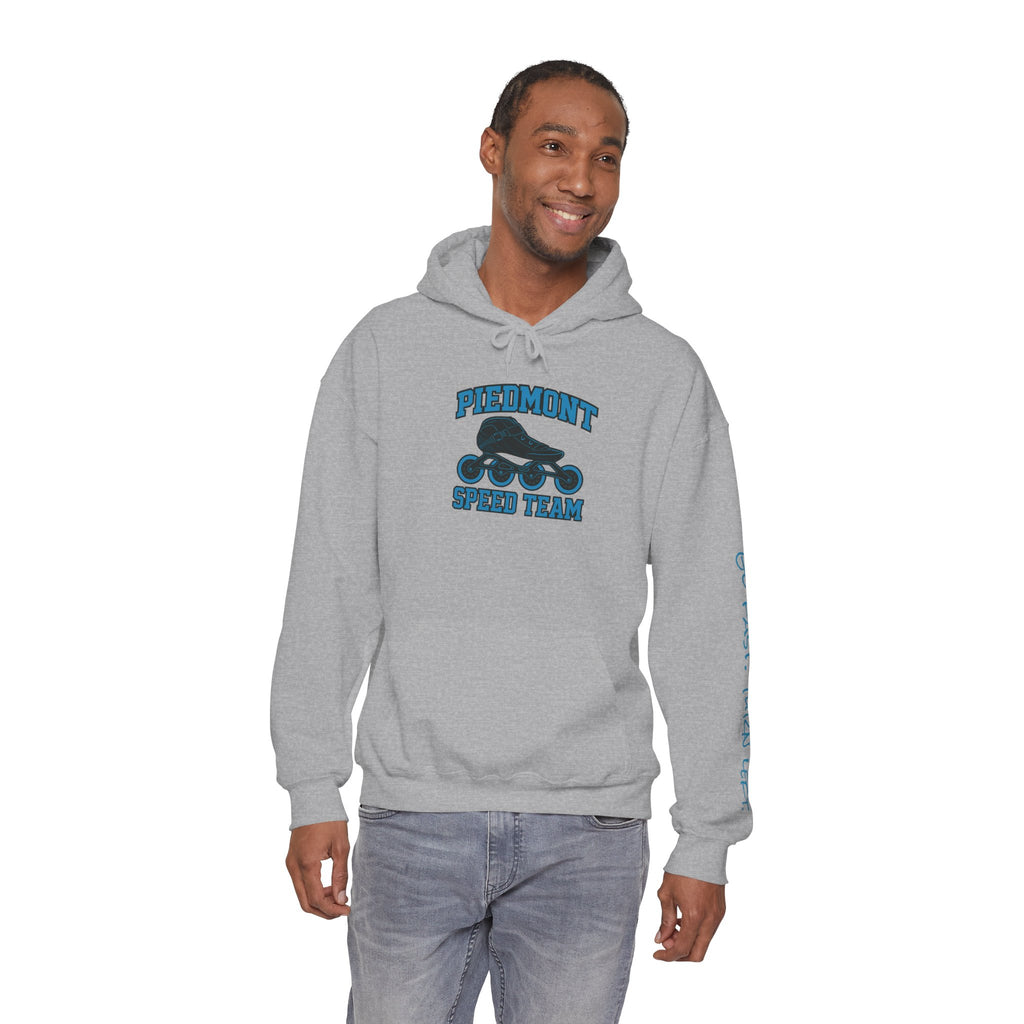 Piedmont Racing Hoodie 4 — Retro Blue Motorsport Pullover