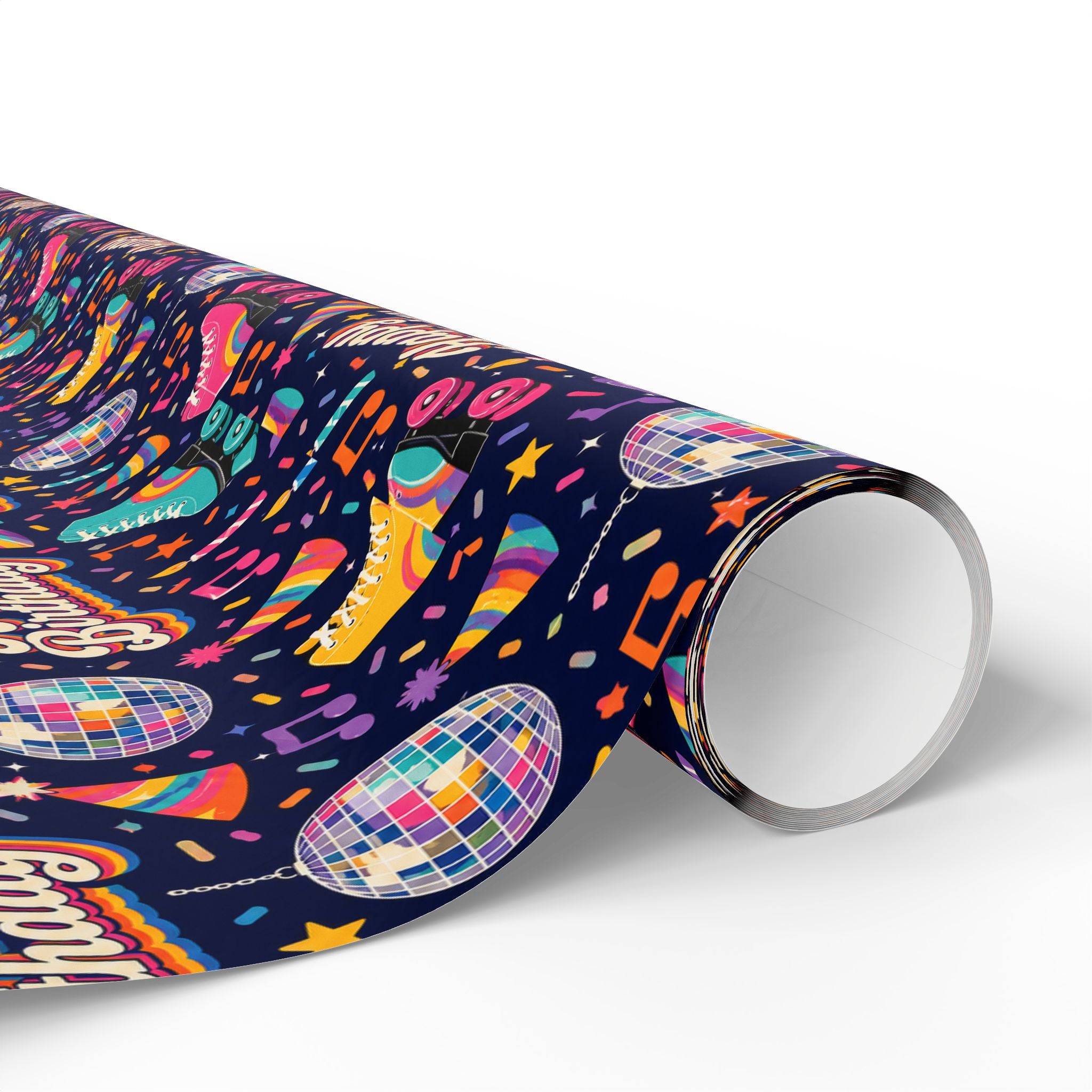 Birthday Roller Skating Gift Wrap Paper (Dark) – Unique Wrap For the Roller Skating Lover.