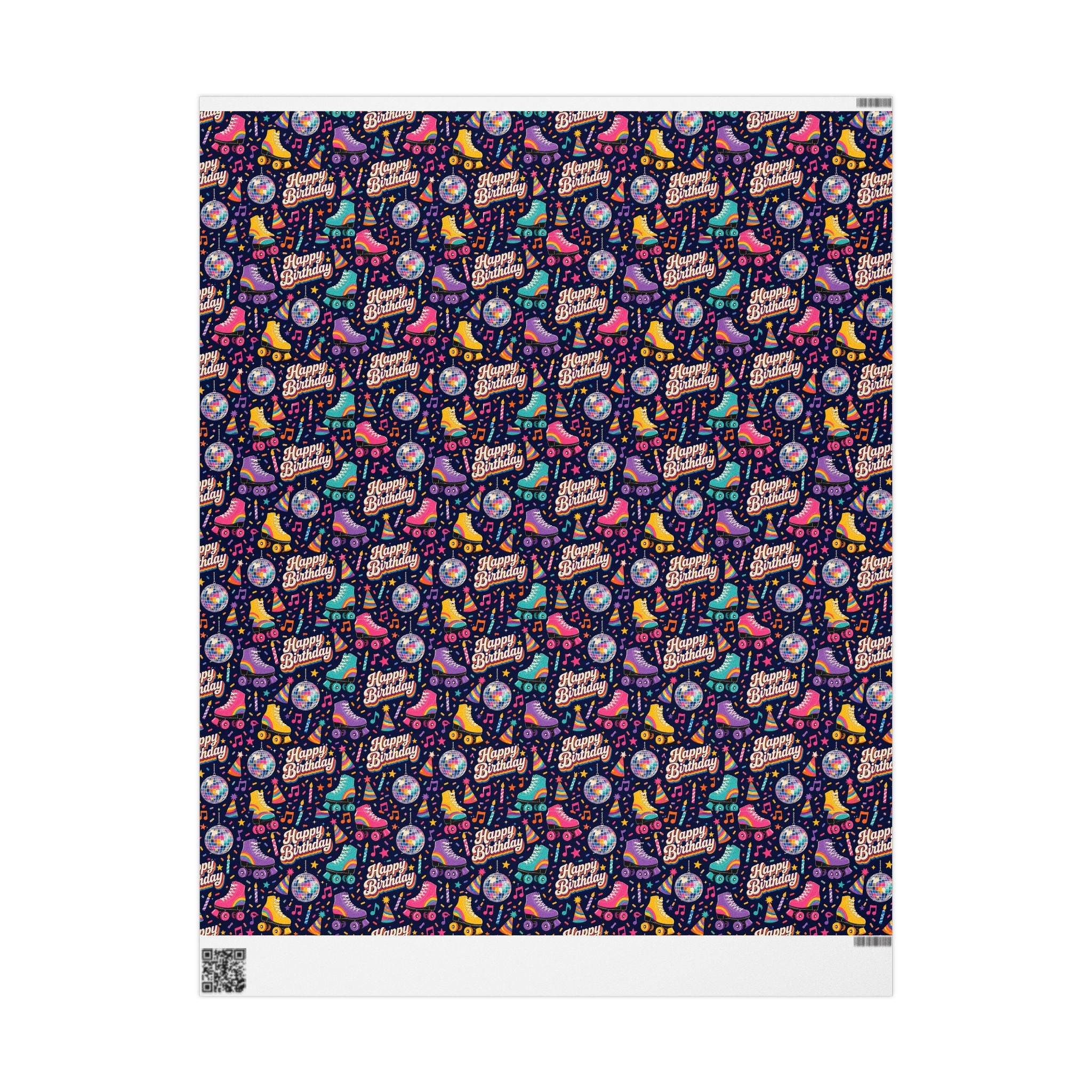 Birthday Roller Skating Gift Wrap Paper (Dark) – Unique Wrap For the Roller Skating Lover.