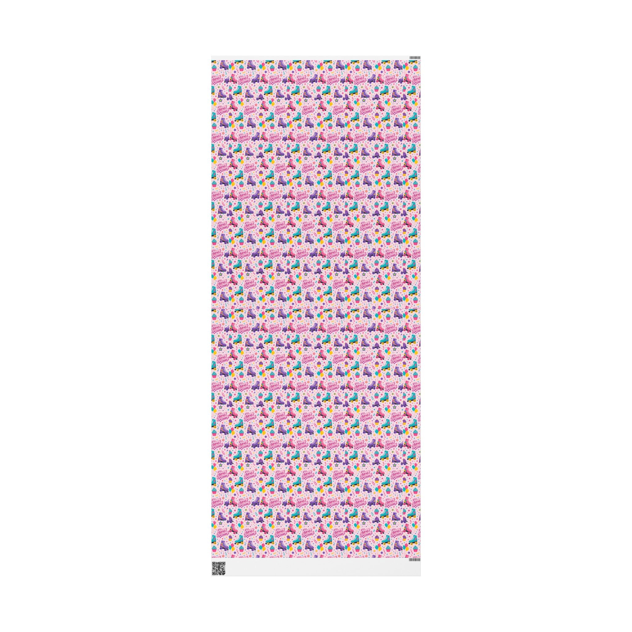 Birthday Roller Skating Gift Wrap Paper (Pink) – Unique Wrap For the Roller Skating Lover.