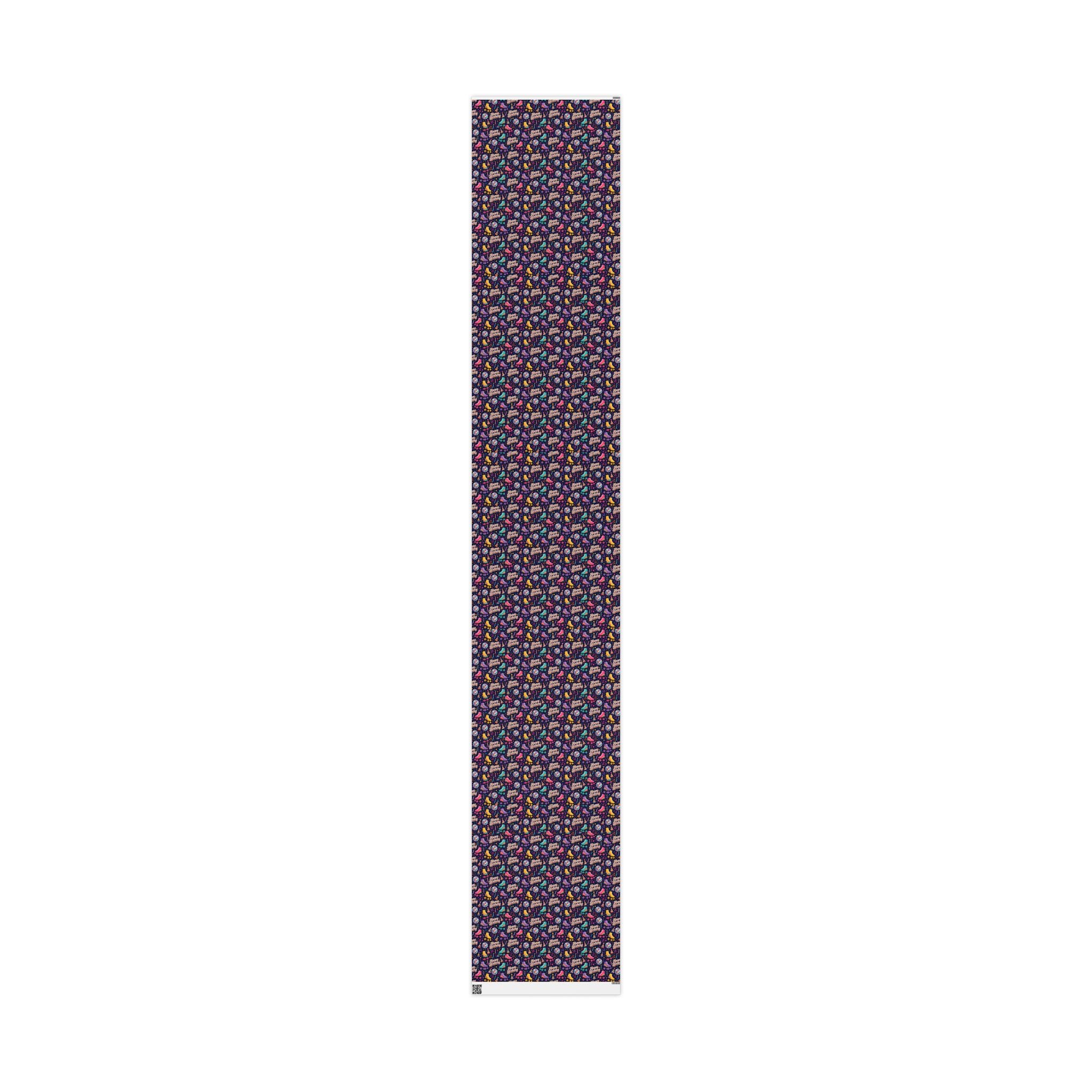 Birthday Roller Skating Gift Wrap Paper (Dark) – Unique Wrap For the Roller Skating Lover.