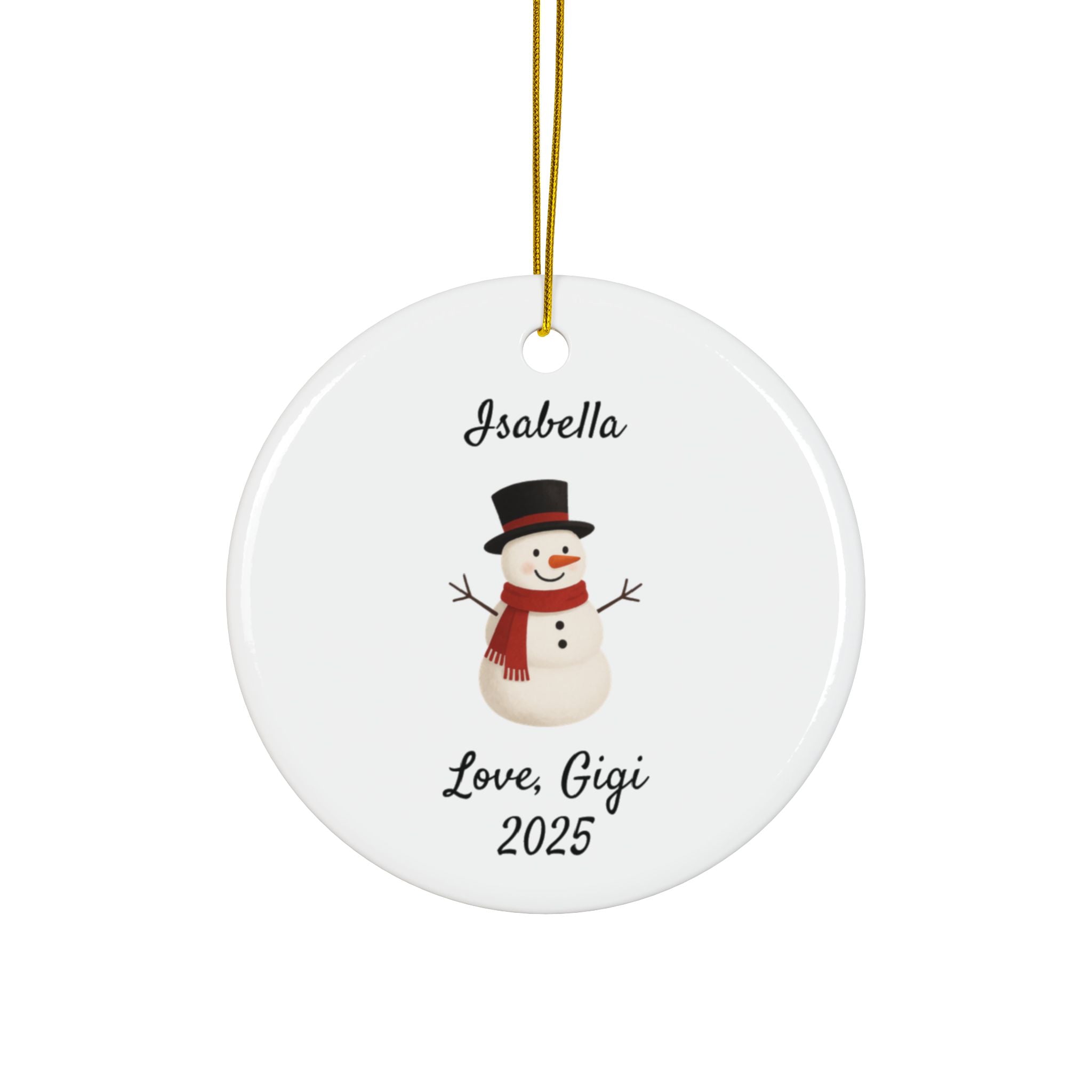 Santa Claus Personalized Ceramic Ornament — Custom Name & 2025 Holiday Decoration