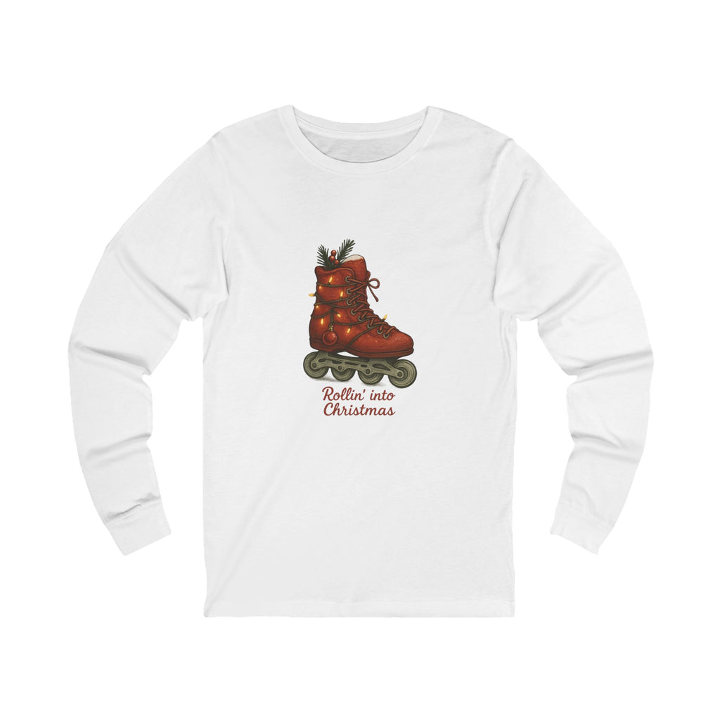 Red Inline Roller Skates Christmas Long Sleeve Tee
